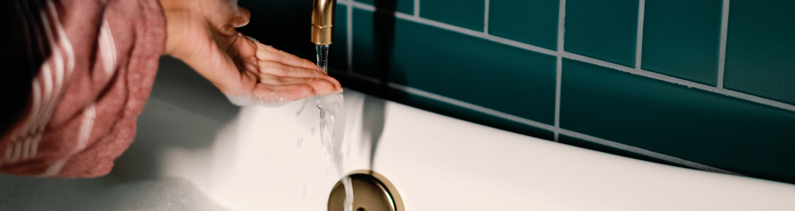 water flowing out of a tub